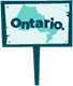 Sign with map of Ontario.