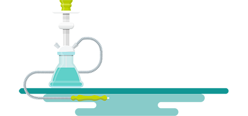 Waterpipe illustration. Six percent of grades 7 to 12 students report using a waterpipe in the past year.