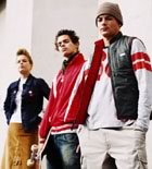 Teens standing by wall watching 