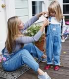 Mother daughter on porch 