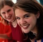 Teenage girls smiling