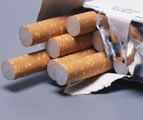 Cigarette pack on its side