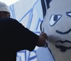graffiti artist at work