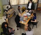 Meeting in a very casual office