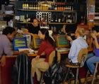 Students at an internet cafe