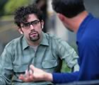 Two young guys talking