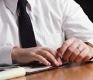 Businessman hands and shoulders