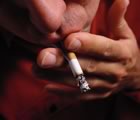 Man smoking a cigarette