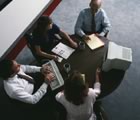 Meeting overhead view 2m 2f