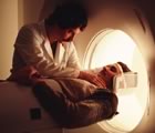 Patient in scanner