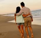 Couple walking on beach