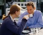 Couple having coffee