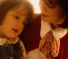 Mother young daughter talking
