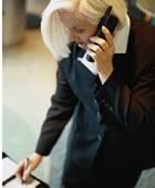 Business woman phone notes