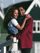 Happy couple hugging