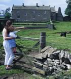 Mother daughter by farm