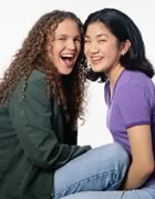 Happy young lesbian couple