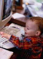 Baby at computer
