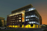 Intergenerational Wellness Centre seen at night