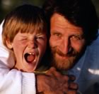 Father with son winking