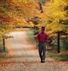 Walking country road in autumn